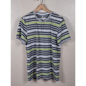 Nike Henley | striped T-shirt | Short sleeves | multicolored | Dri-Fit | Large